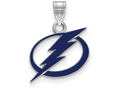 LogoArt Sterling Silver Tampa Bay Ligtning Small Enamel Pendant Necklace