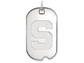 LogoArt Sterling Silver Michigan State University Large Dog Tag Pendant Necklace