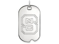 LogoArt Sterling Silver North Carolina State University Large Dog Tag Pendant Necklace