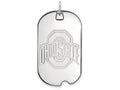 LogoArt Sterling Silver Ohio State University Large Dog Tag Pendant Necklace
