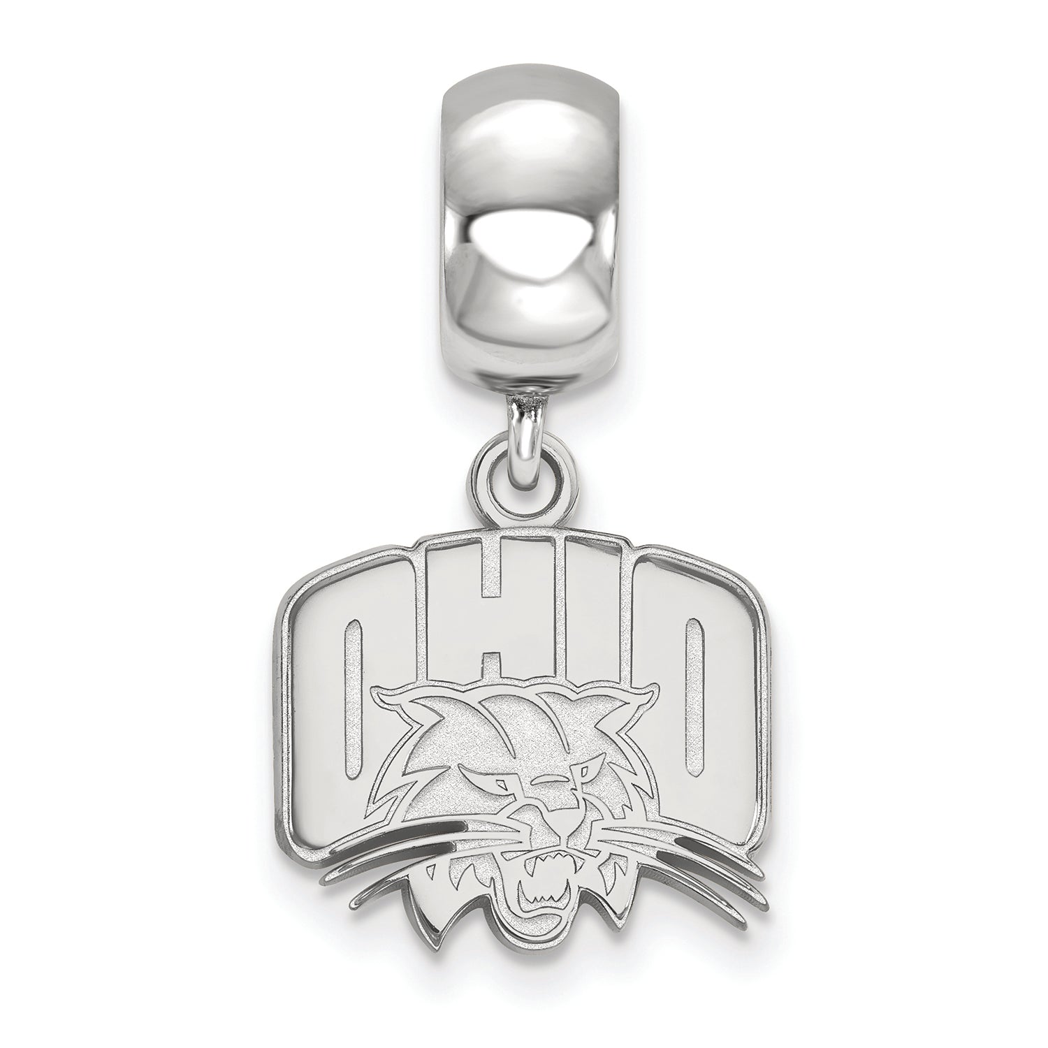 LogoArt Sterling Silver Ohio University Small Bead Charm Charm Dangle Bead Charm