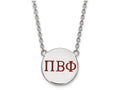 LogoArt Sterling Silver Pi Beta Phi Small Enameled Pendant Necklace With 18 Inch