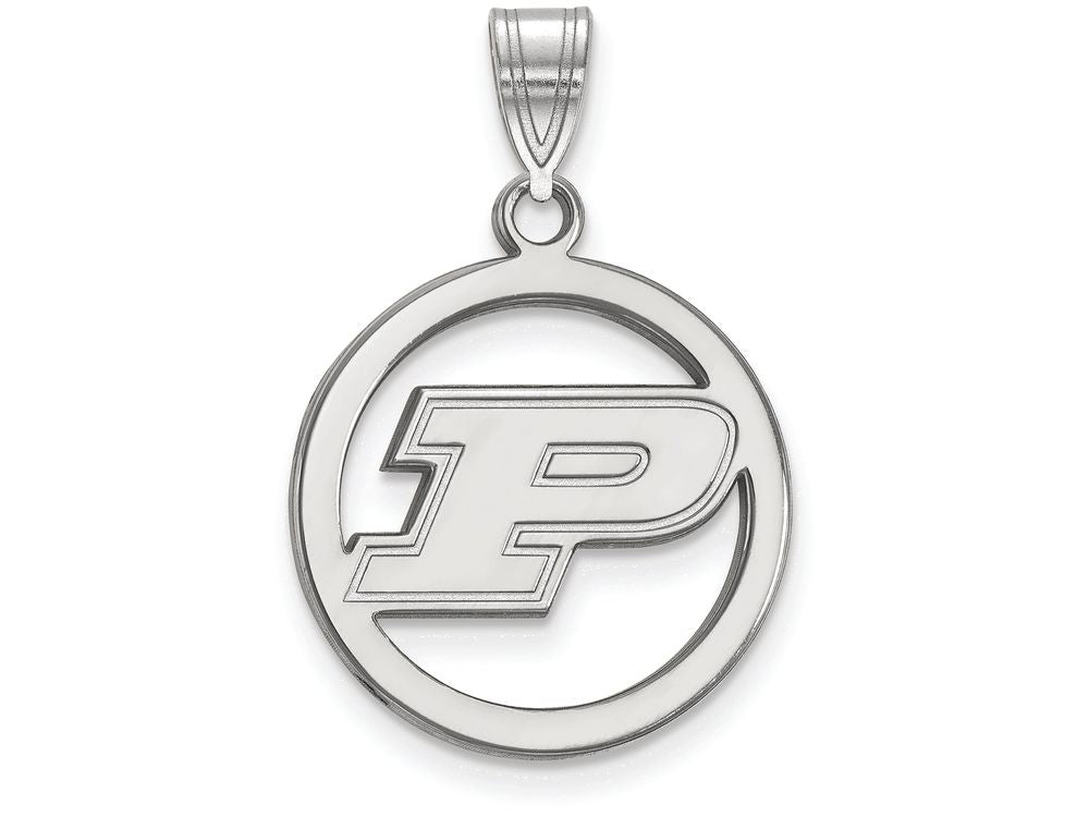 LogoArt Sterling Silver Purdue Sm Pendant Necklace In Circle