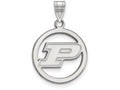 LogoArt Sterling Silver Purdue Sm Pendant Necklace In Circle