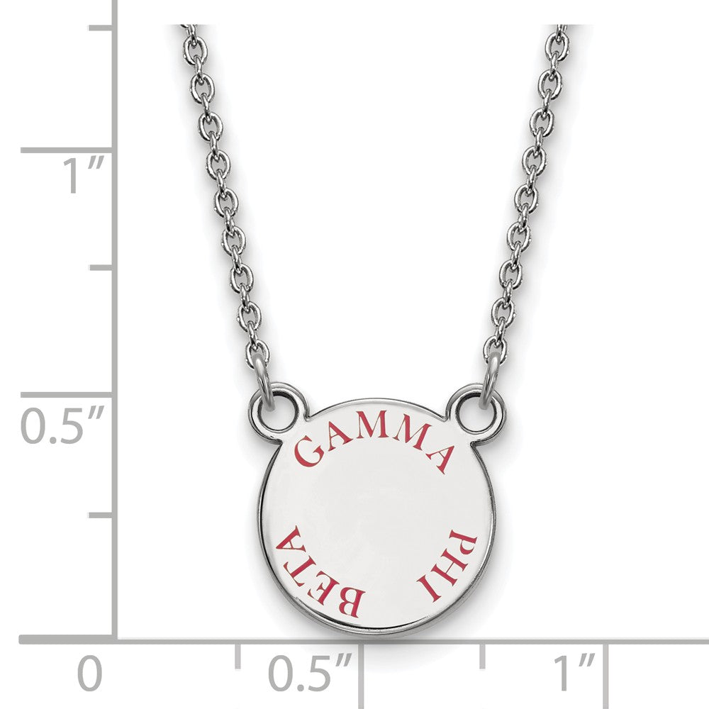 LogoArt Sterling Silver Rutgers Large Enamel Disc Necklace