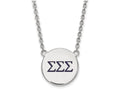 LogoArt Sterling Silver Sigma Sigma Sigma Small Enameled Pendant Necklace With 18 Inch
