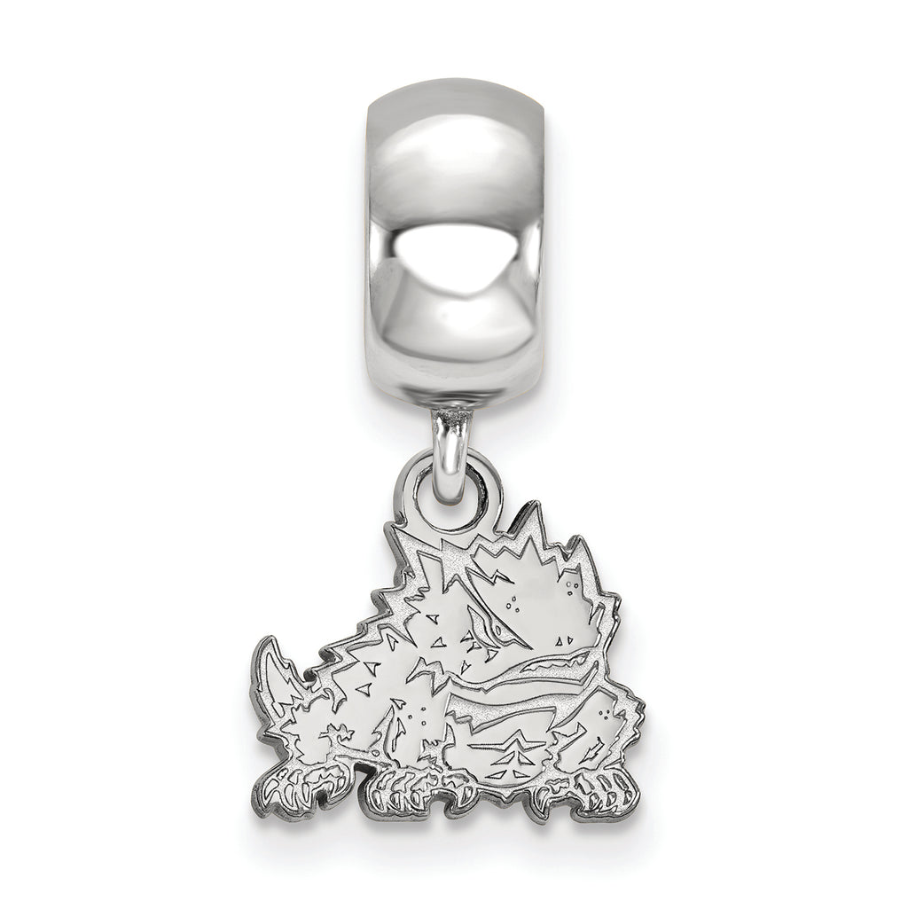 LogoArt Sterling Silver Texas Christian University Bead Charm Charm Xs Dangle Bead Charm