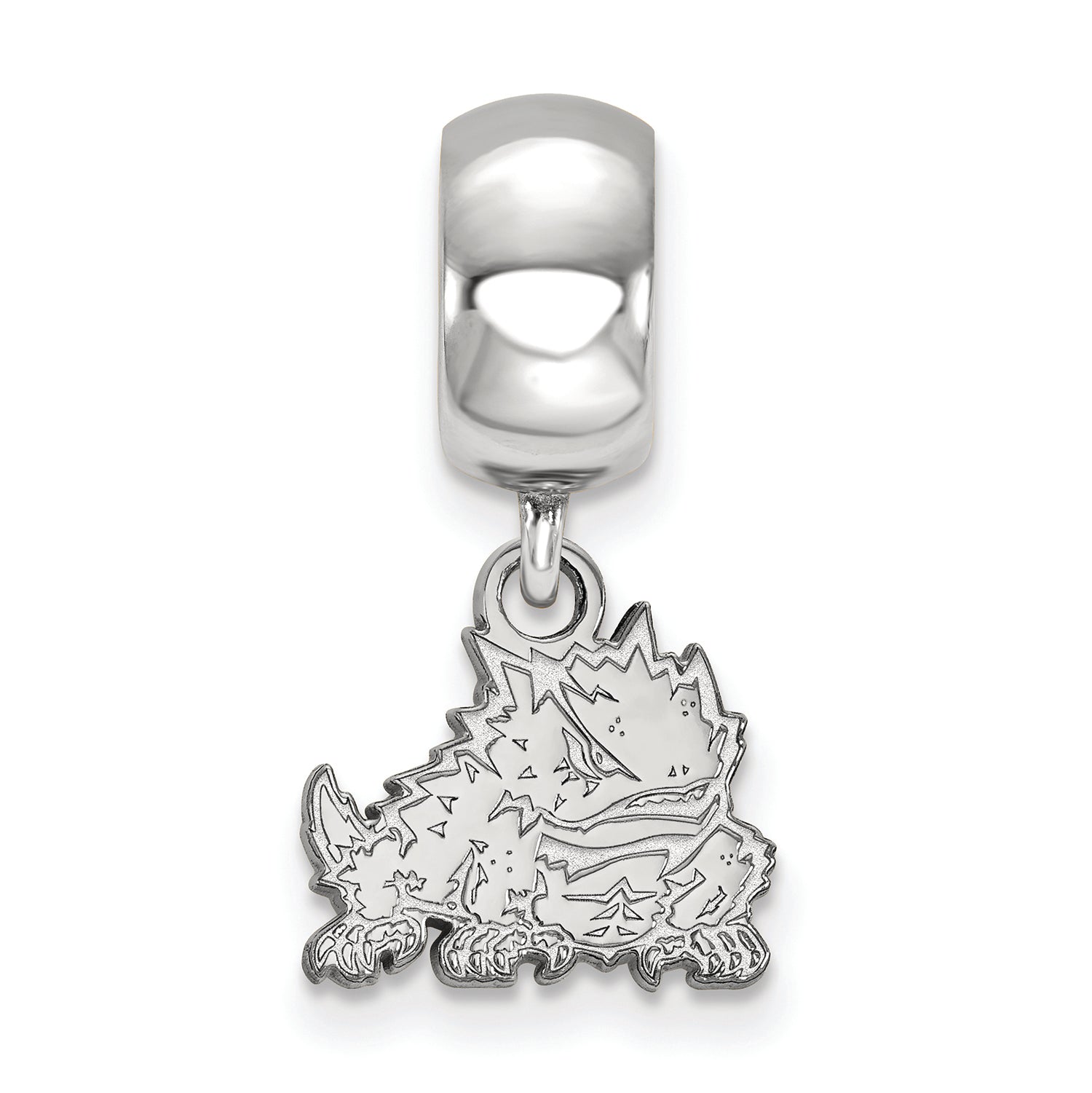 LogoArt Sterling Silver Texas Christian University Bead Charm Charm Xs Dangle Bead Charm