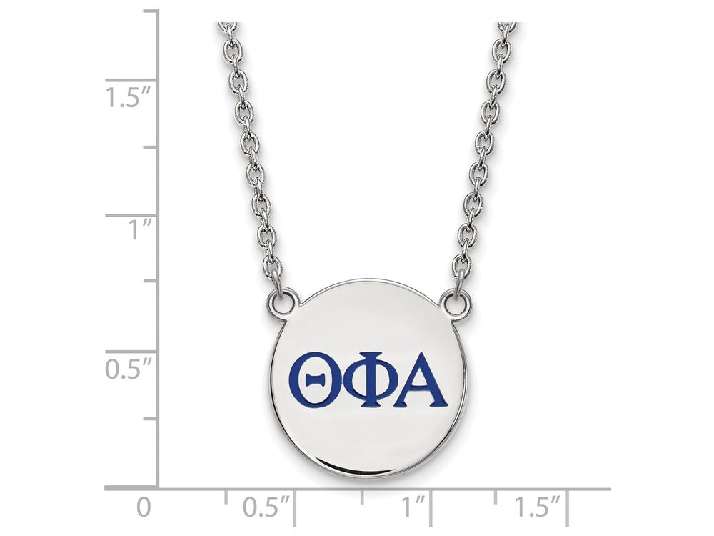 LogoArt Sterling Silver Theta Phi Alpha Small Enameled Pendant Necklace With 18 Inch