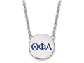 LogoArt Sterling Silver Theta Phi Alpha Small Enameled Pendant Necklace With 18 Inch