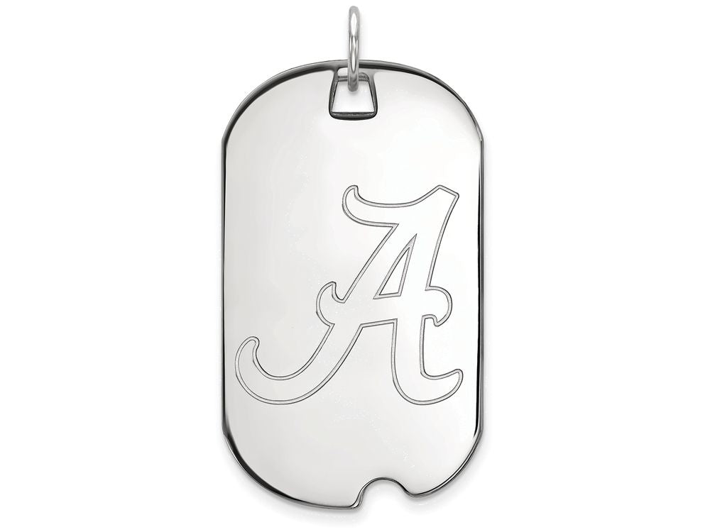 LogoArt Sterling Silver University Of Alabama Large Dog Tag Pendant Necklace