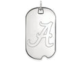 LogoArt Sterling Silver University Of Alabama Large Dog Tag Pendant Necklace