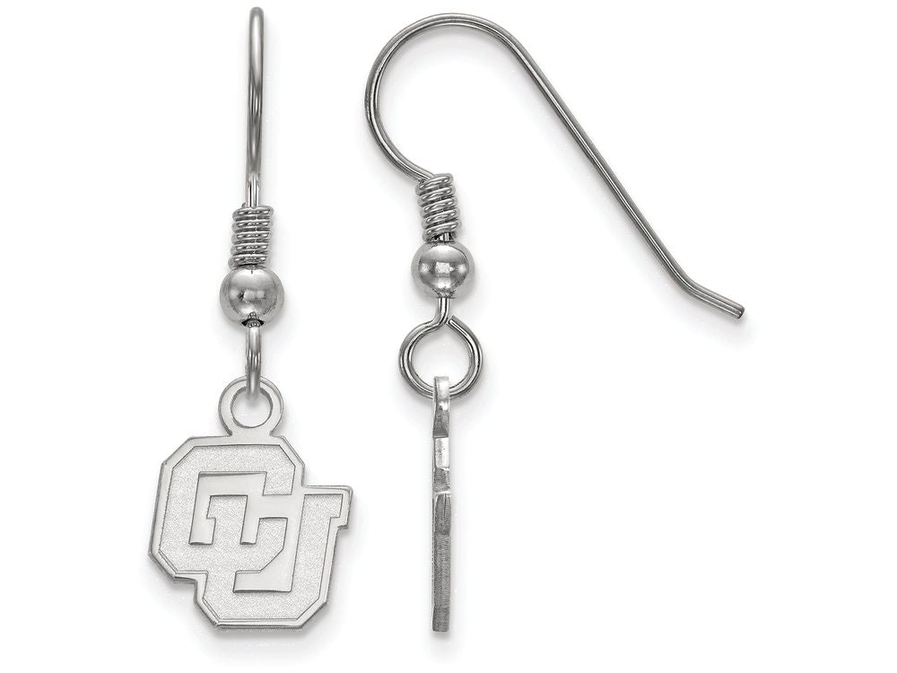 LogoArt Sterling Silver University Of Colorado Xs Dangle Earrings Wire