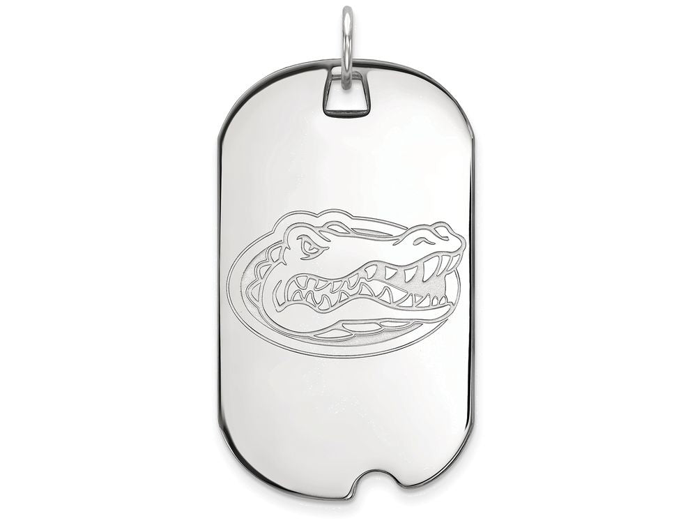 LogoArt Sterling Silver University Of Florida Large Dog Tag Pendant Necklace