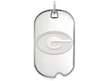 LogoArt Sterling Silver University Of Georgia Large Dog Tag Pendant Necklace