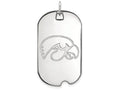 LogoArt Sterling Silver University Of Iowa Large Dog Tag Pendant Necklace