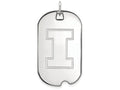 LogoArt Sterling Silver University Of Illinois Large Dog Tag Pendant Necklace