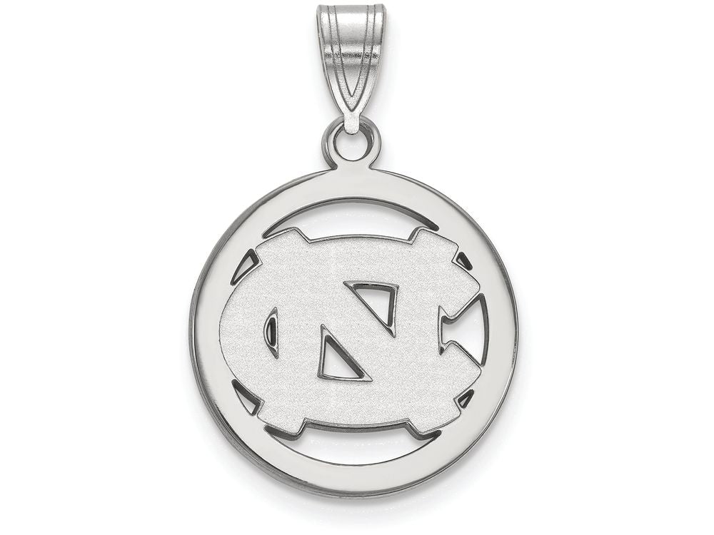 LogoArt Sterling Silver University Of North Carolina Sm Pendant Necklace In Circle