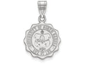 LogoArt Sterling Silver University Of North Dakota Medium Crest Pendant Necklace
