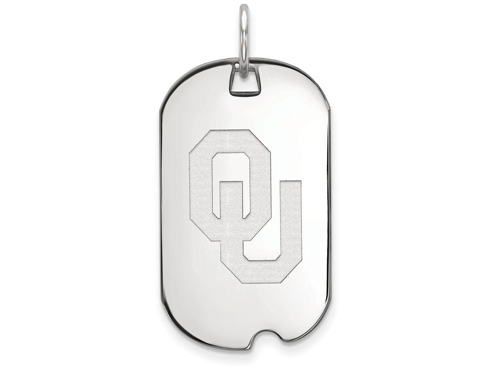 LogoArt Sterling Silver Oklahoma Small Dog Tag Pendant Necklace
