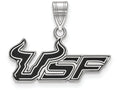 LogoArt Sterling Silver University Of South Florida Medium Enamel Pendant Necklace