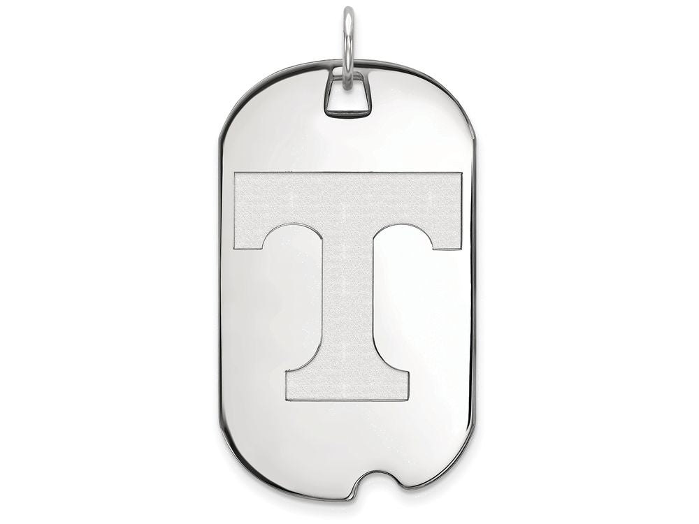 LogoArt Sterling Silver University Of Tennessee Large Dog Tag Pendant Necklace