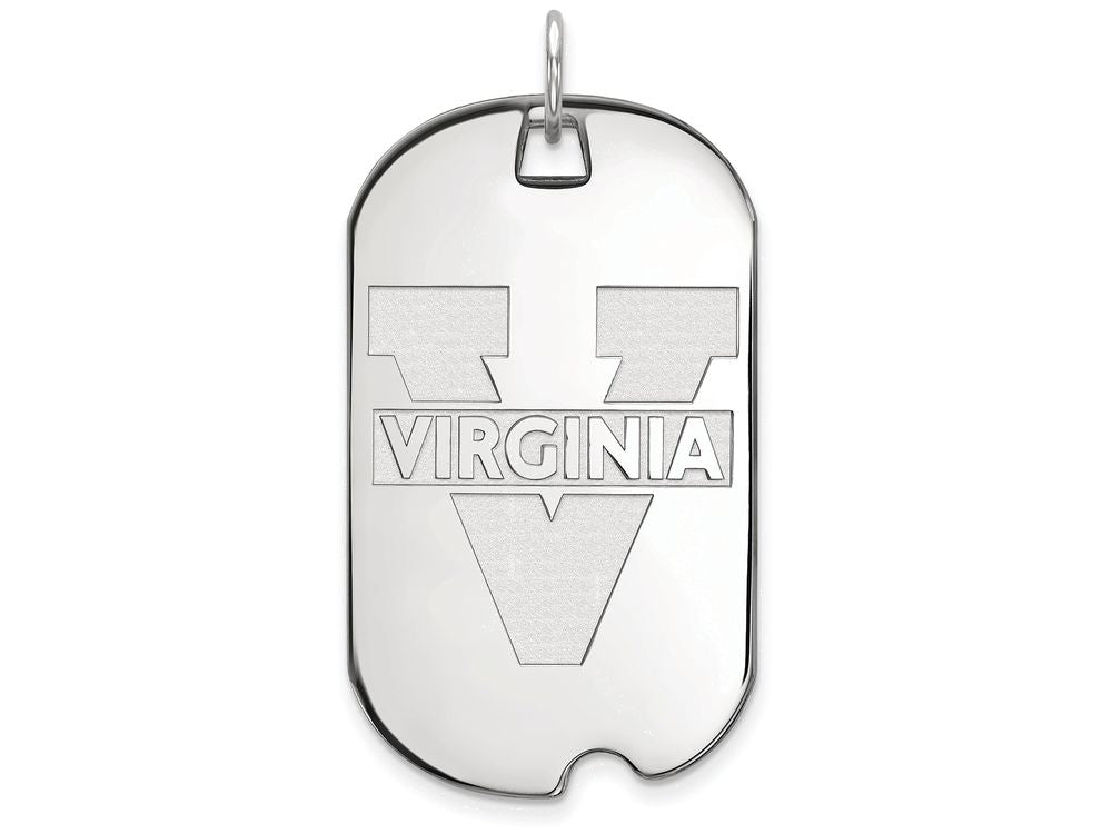 LogoArt Sterling Silver University Of Virginia Large Dog Tag Pendant Necklace