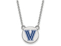 LogoArt Sterling Silver Villanova University Small Enamel Disc Pendant Necklace