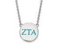 LogoArt Sterling Silver Zeta Tau Alpha Small Enameled Pendant Necklace With 18 Inch