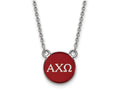 LogoArt Sterling Silver Alpha Chi Omega Extra Small Enameled Pendant Necklace With 18 Inch