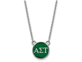 LogoArt Sterling Silver Alpha Sigma Tau Extra Small Enameled Pendant Necklace With 18 Inch
