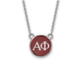 LogoArt Sterling Silver Alpha Phi Extra Small Enameled Pendant Necklace With 18 Inch