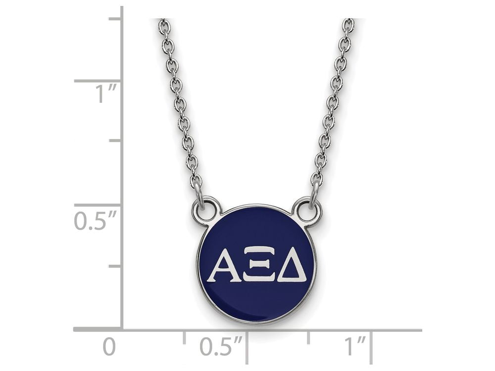 LogoArt Sterling Silver Alpha Xi Delta Extra Small Enameled Pendant Necklace With 18 Inch