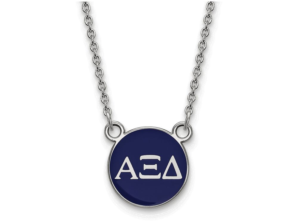 LogoArt Sterling Silver Alpha Xi Delta Extra Small Enameled Pendant Necklace With 18 Inch