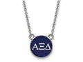 LogoArt Sterling Silver Alpha Xi Delta Extra Small Enameled Pendant Necklace With 18 Inch