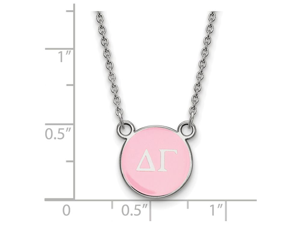 LogoArt Sterling Silver Delta Gamma Extra Small Enameled Pendant Necklace With 18 Inch