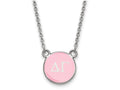 LogoArt Sterling Silver Delta Gamma Extra Small Enameled Pendant Necklace With 18 Inch