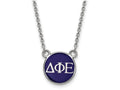 LogoArt Sterling Silver Delta Phi Epsilon Extra Small Enameled Pendant Necklace With 18 Inch