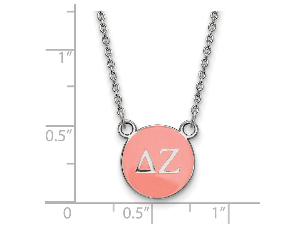 LogoArt Sterling Silver Delta Zeta Extra Small Enameled Pendant Necklace With 18 Inch