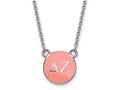 LogoArt Sterling Silver Delta Zeta Extra Small Enameled Pendant Necklace With 18 Inch