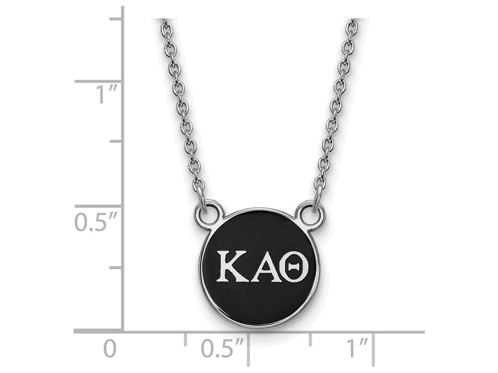 LogoArt Sterling Silver Kappa Alpha Theta Extra Small Enameled Pendant Necklace With 18 Inch