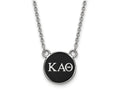 LogoArt Sterling Silver Kappa Alpha Theta Extra Small Enameled Pendant Necklace With 18 Inch