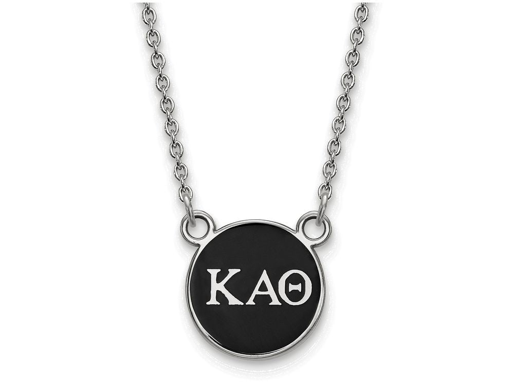 LogoArt Sterling Silver Kappa Alpha Theta Extra Small Enameled Pendant Necklace With 18 Inch