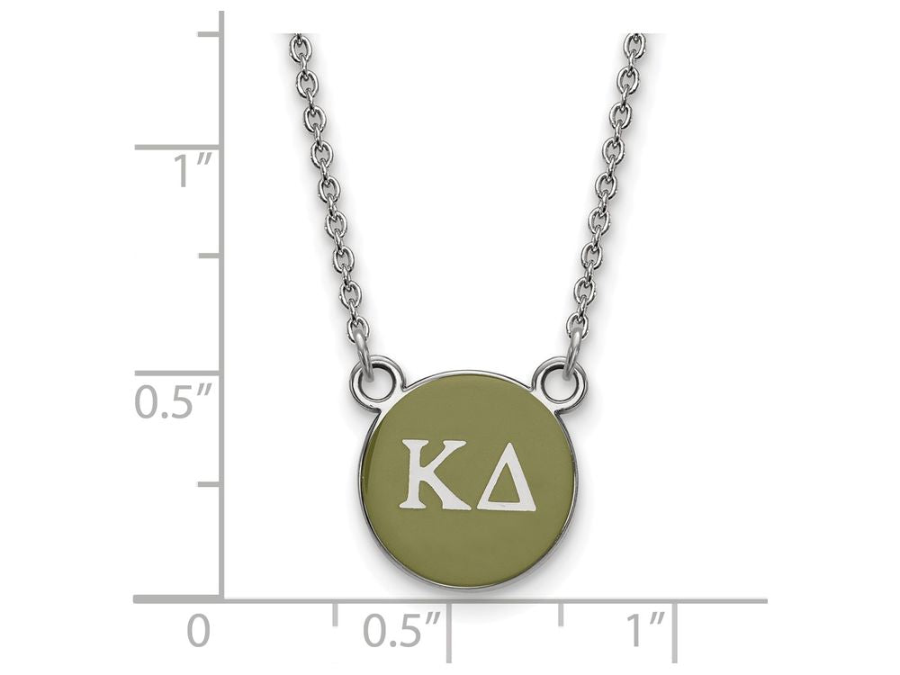LogoArt Sterling Silver Kappa Delta Extra Small Enameled Pendant Necklace With 18 Inch