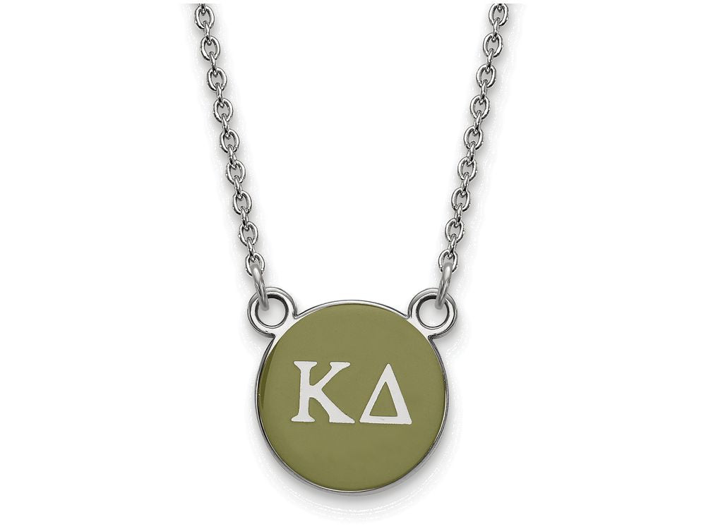 LogoArt Sterling Silver Kappa Delta Extra Small Enameled Pendant Necklace With 18 Inch