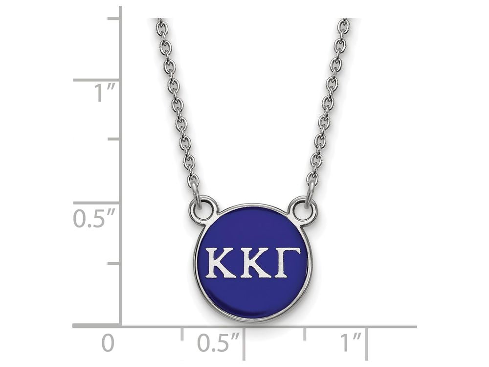 LogoArt Sterling Silver Kappa Kappa Gamma Extra Small Enameled Pendant Necklace With 18 Inch