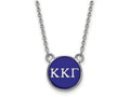LogoArt Sterling Silver Kappa Kappa Gamma Extra Small Enameled Pendant Necklace With 18 Inch
