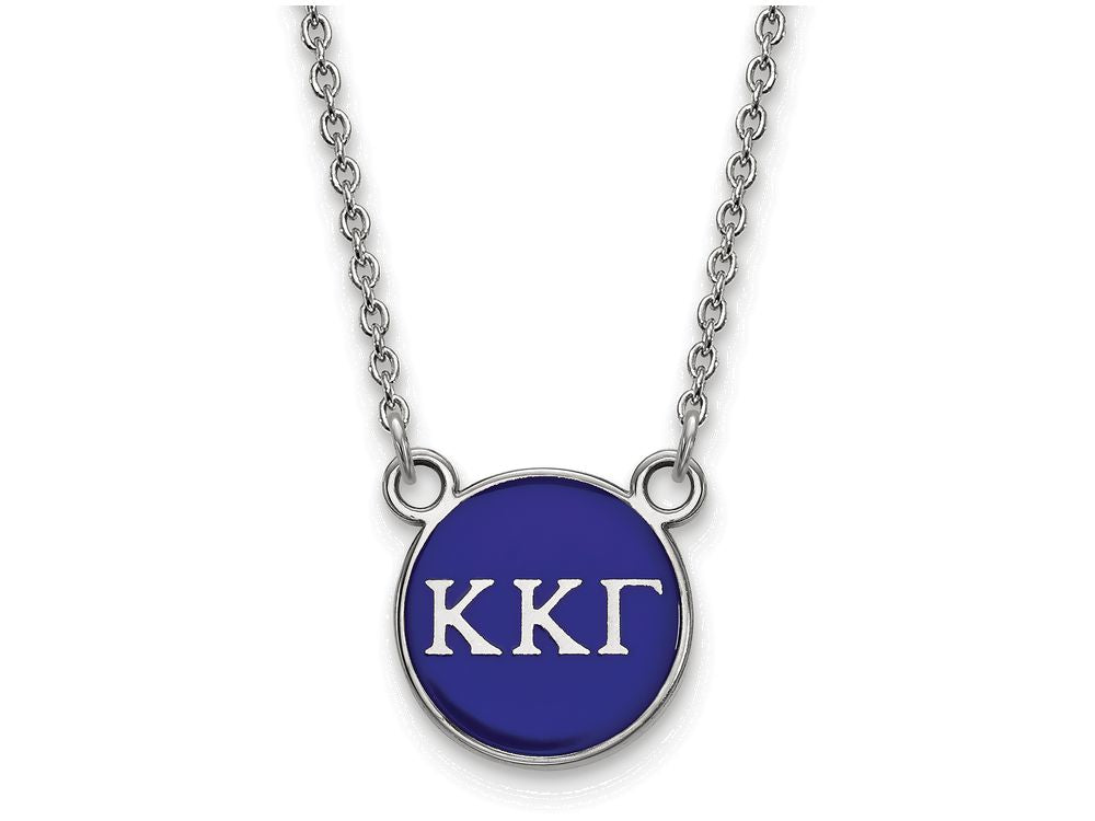 LogoArt Sterling Silver Kappa Kappa Gamma Extra Small Enameled Pendant Necklace With 18 Inch