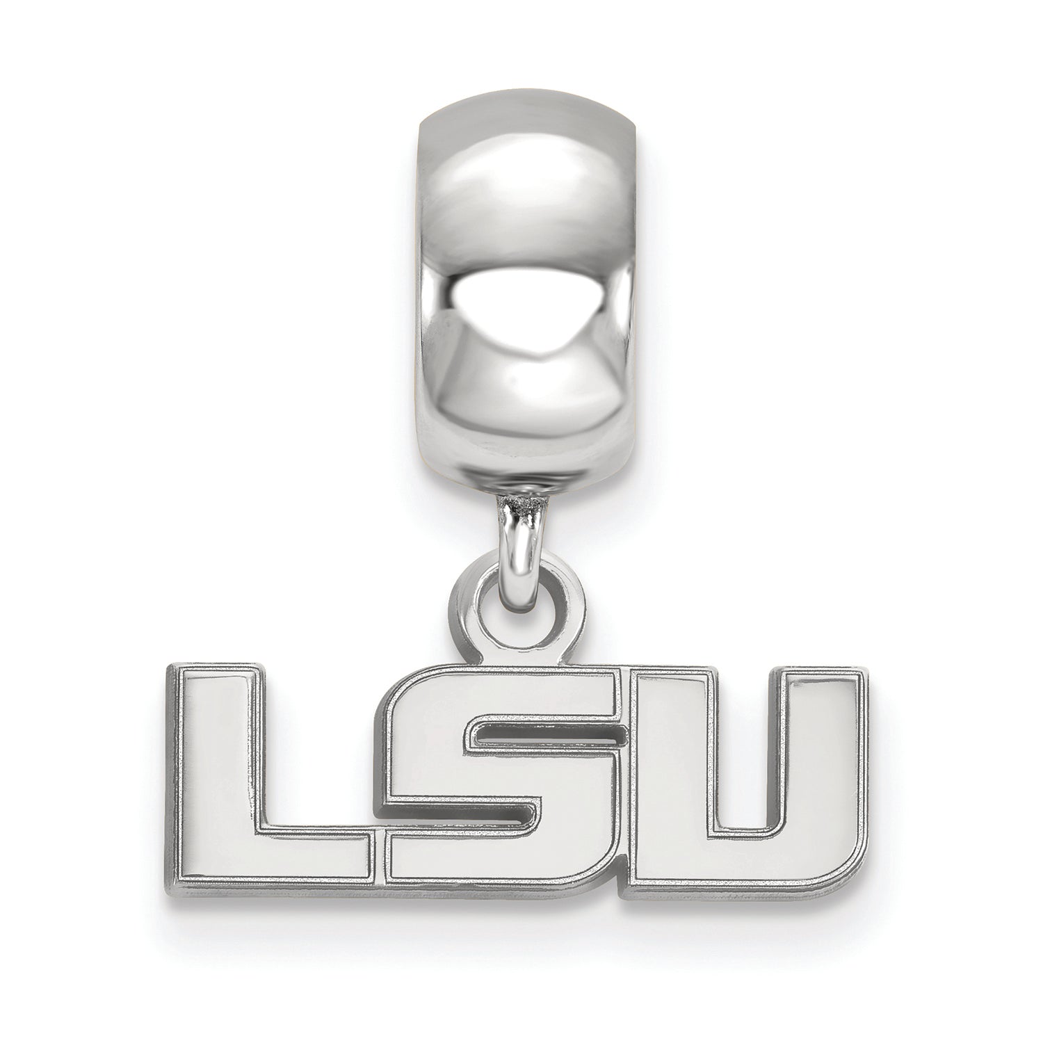 LogoArt Sterling Silver Louisiana State University Bead Charm Charm Xs Dangle Bead Charm