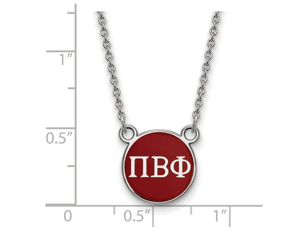 LogoArt Sterling Silver Pi Beta Phi Extra Small Enameled Pendant Necklace With 18 Inch